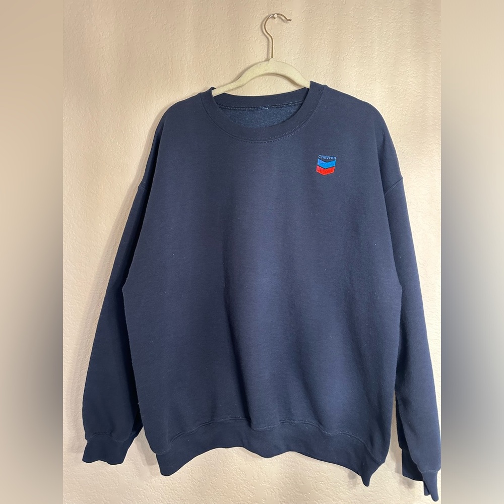 Embroidered Chevron Crewneck Sweater
